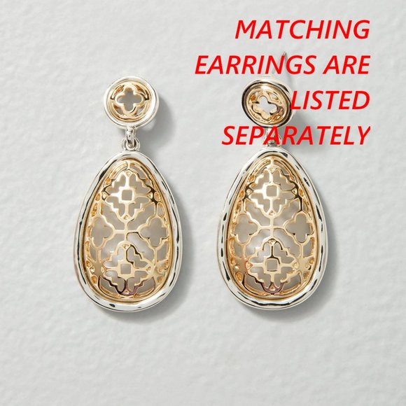 WHBM STUNNING! Goldtone + Silvertone Hoop Earrings FILIGREE - Picture 6 of 6